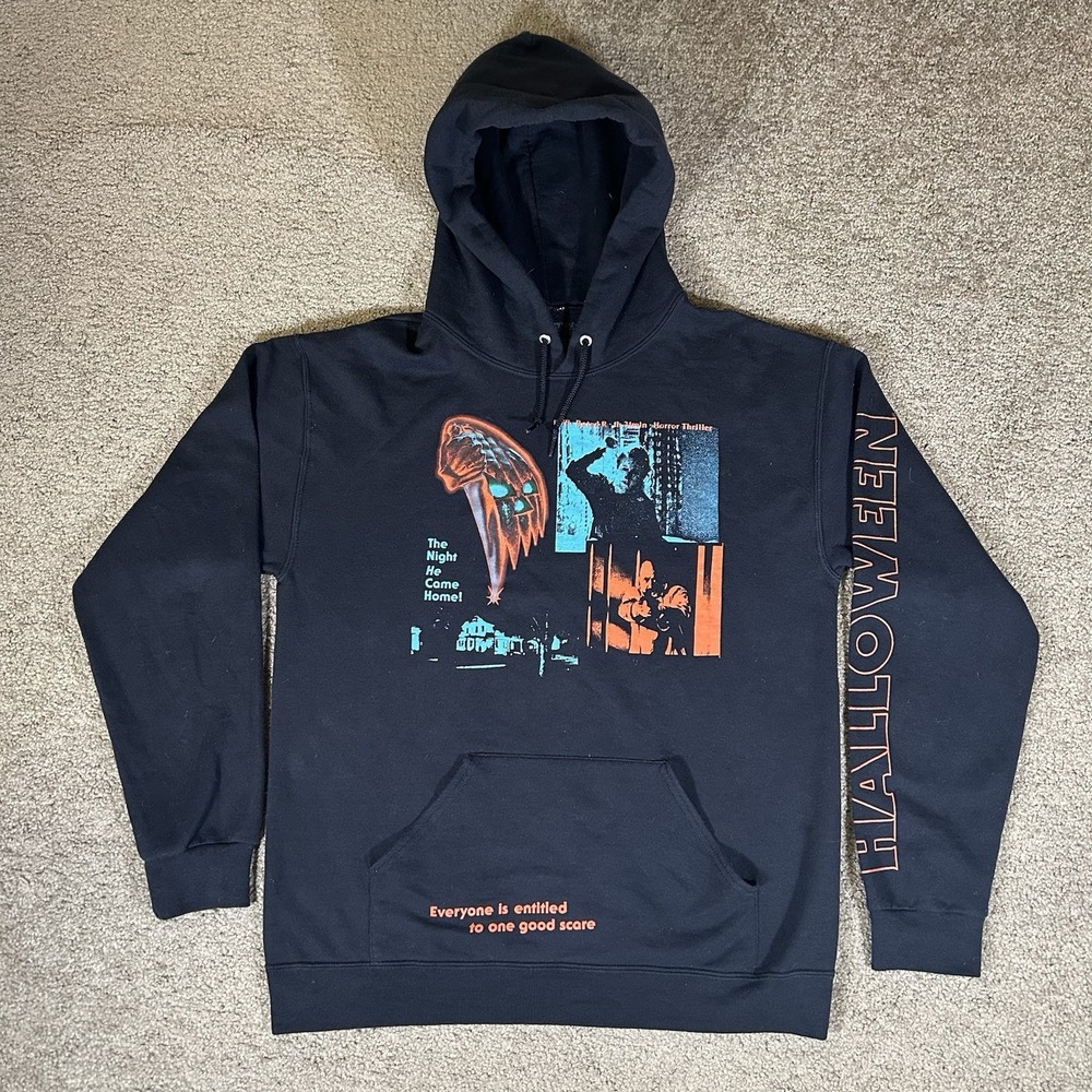 Michael Myers Hoodie Mens Size M Black John Carpenters Halloween Graphic Hoodie